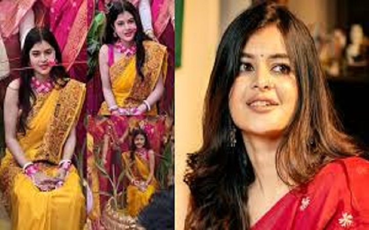 দ্বিতীয় বিয়ের হলুদে জমিয়ে নাচলেন মধুমিতা